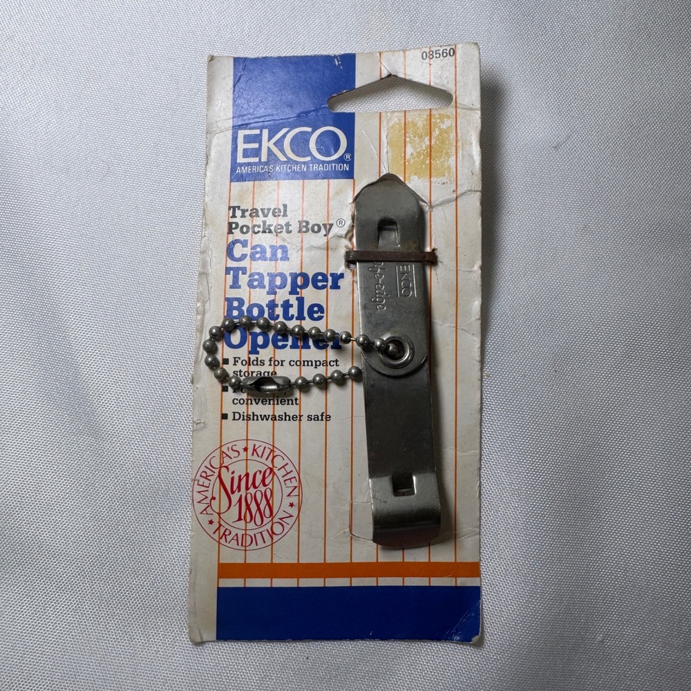 Ekco Travel Pocket Boy Can Tapper Bottle Opener Folding Vintage 08560 Stainless